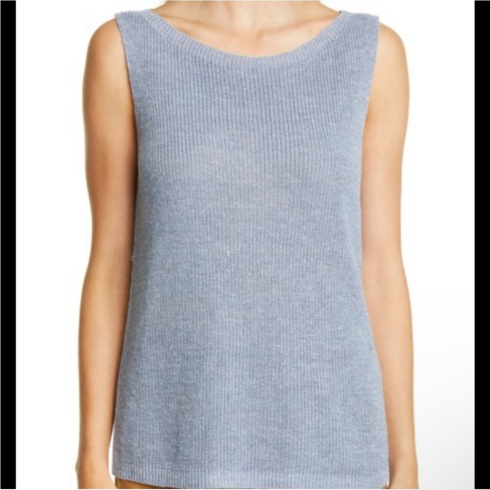 Eileen Fisher ORGANIC LINEN MELANGE SHELL Size L